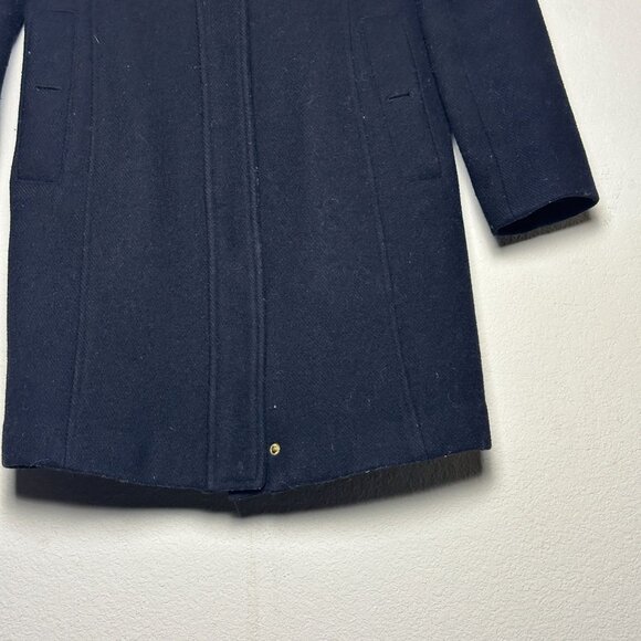 Michael Kors Wool Blend Coat Jacket Women 2P Black Full Zip Outerwear Fall Gold - Picture 12 of 16